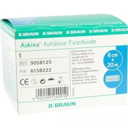 ASKINA Kiinnitysside kohesiivinen 6 cmx20 m, 1 kpl