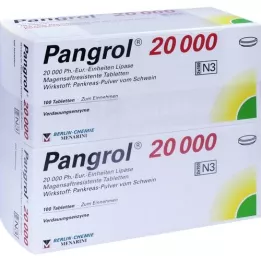 PANGROL 20 000 enteropäällysteistä tablettia, 200 kpl