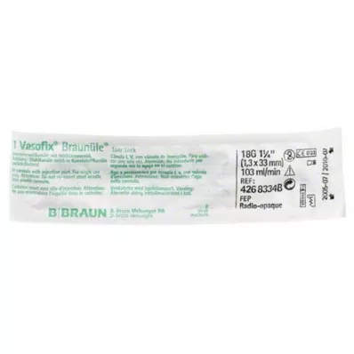 VASOFIX Ruskea putki 18 G 33 mm vihreä/valkoinen, 1 kpl VASOFIX Ruskea putki 18 G 33 mm vihreä/valkoinen, 1 kpl