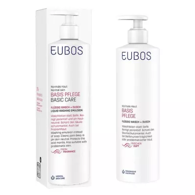EUBOS FLÜSSIG punainen, raikas tuoksu, annostelija, 400 ml