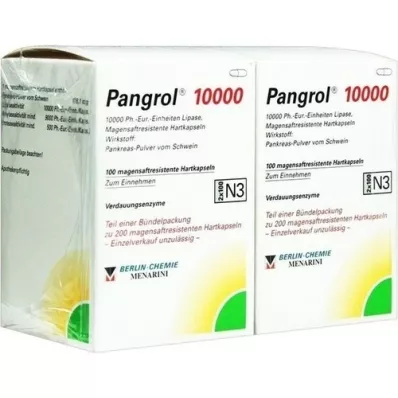 PANGROL 10 000 kovaa korkkia, joissa on enteropäällysteinen pelletti, 200 kpl