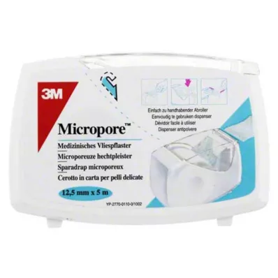MICROPORE Kuitukipsi 1,25 cmx5 m.Abr.1530NP-0SD, 1 kpl MICROPORE Kuitukipsi 1,25 cmx5 m.Abr.1530NP-0SD, 1 kpl