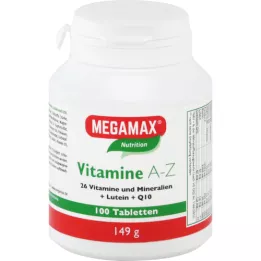 MEGAMAX Vitamiinit A-Z+Q10+Luteiini tabletit, 100 kpl
