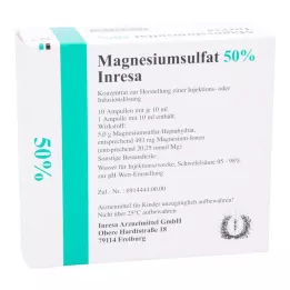MAGNESIUMSULFAT 50 % Inresa Conc.for Inj./Inf.L., 10X10 ml