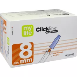 MYLIFE Clickfine AutoProtect kynäneulat 8 mm 29 G, 100 kpl