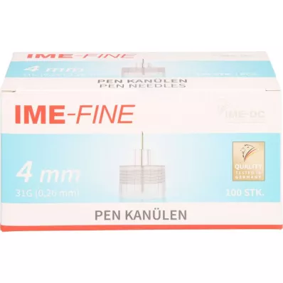 IME-hieno Universal Pen -kanyyli 31 G 4 mm, 100 kpl