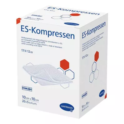 ES-KOMPRESSEN steriili 10x10 cm 12x irtopakkaus, 20X5 kpl