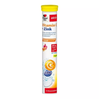 DOPPELHERZ C-vitamiini+sinkki poreainetabletit, 15 kpl