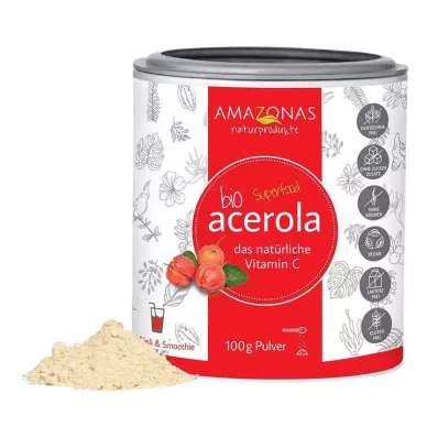 ACEROLA 100 % orgaaninen, puhdas, luonnollinen C-vitamiinijauhe, 100 g