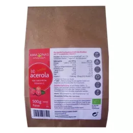 ACEROLA 100 % orgaaninen, puhdas, luonnollinen C-vitamiinijauhe, 500 g