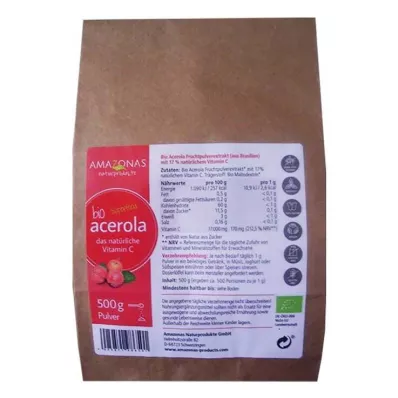 ACEROLA 100 % orgaaninen, puhdas, luonnollinen C-vitamiinijauhe, 500 g ACEROLA 100 % orgaaninen, puhdas, luonnollinen C-vitamiinijauhe, 500 g