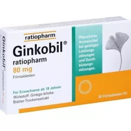 GINKOBIL-ratiopharm 80 mg kalvopäällysteiset tabletit, 30 kpl