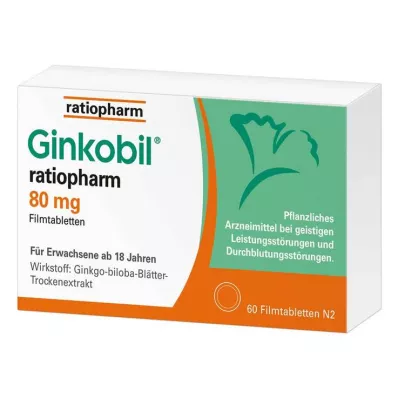 Ginkobil ratiopharm 80mg Ginkgo biloballa, 60 kpl Ginkobil ratiopharm 80mg Ginkgo biloballa, 60 kpl
