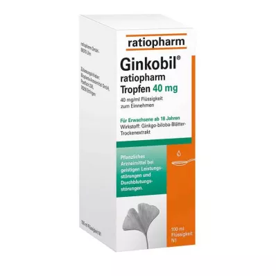 Ginkobil ratiopharm 40mg ja Ginkgo biloba tippoja, 100 ml