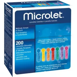 MICROLET Lansetit värilliset, 200 kpl