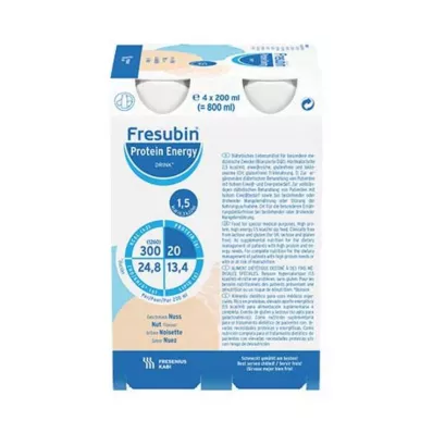 FRESUBIN PROTEIN Energia DRINK Pähkinäjuomapullo, 4X200 ml FRESUBIN PROTEIN Energia DRINK Pähkinäjuomapullo, 4X200 ml