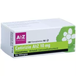 CETIRIZIN AbZ 10 mg kalvopäällysteiset tabletit, 100 kpl