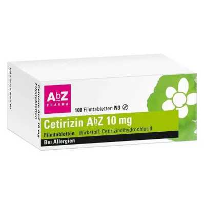 CETIRIZIN AbZ 10 mg kalvopäällysteiset tabletit, 100 kpl CETIRIZIN AbZ 10 mg kalvopäällysteiset tabletit, 100 kpl