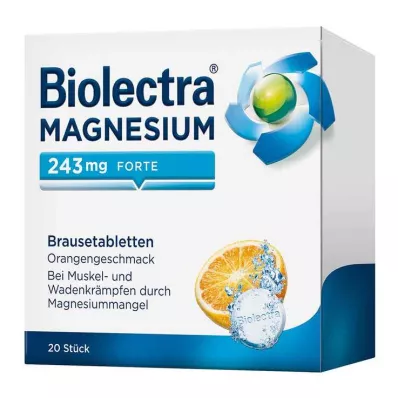 BIOLECTRA Magnesium 243 mg forte Oranssi poreallas, 20 kpl