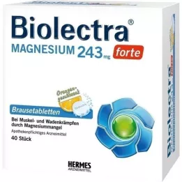 BIOLECTRA Magnesium 243 mg forte Oranssi poreallas, 40 kpl