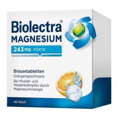 BIOLECTRA Magnesium 243 mg forte Oranssi poreallas, 40 kpl