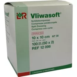 VLIWASOFT Viiltopakkaukset 10x10 cm steriilit 4-kertaiset, 50X2 kpl