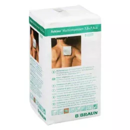 ASKINA Sideharsopakkaukset 7,5x7,5 cm ei-steriilit 8-kertaiset, 100 kpl