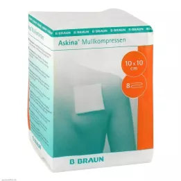 ASKINA Sideharsopakkaukset 10x10 cm ei-steriilit 8x, 100 kpl