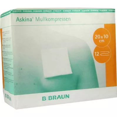 ASKINA Sideharsokompressit 10x20 cm steriloimattomat 12-kertaiset, 100 kpl ASKINA Sideharsokompressit 10x20 cm steriloimattomat 12-kertaiset, 100 kpl