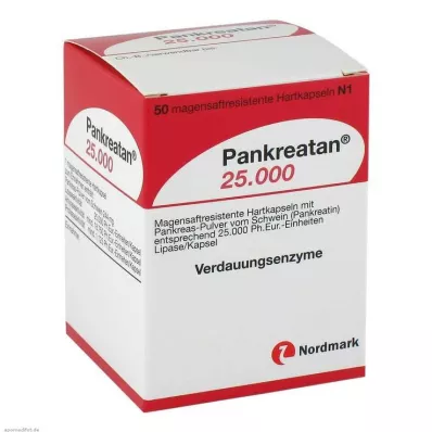 PANKREATAN 25 000 enteropäällysteistä kovaa kapselia, 50 kpl