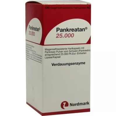 PANKREATAN 25 000 enteropäällysteistä kovaa kapselia, 100 kpl