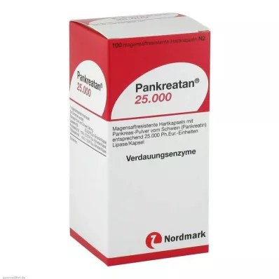 PANKREATAN 25 000 enteropäällysteistä kovaa kapselia, 100 kpl