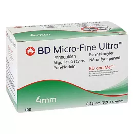BD MICRO-FINE+ 4 kynäneulaa 0,23x4 mm, 100 kpl