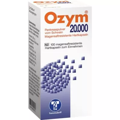 OZYM 20 000 kovaa kapselia, suolistopäällysteiset, 100 kpl