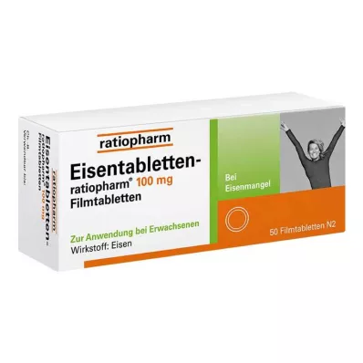 EISENTABLETTEN-ratiopharm 100 mg kalvopäällysteiset tabletit, 50 kpl