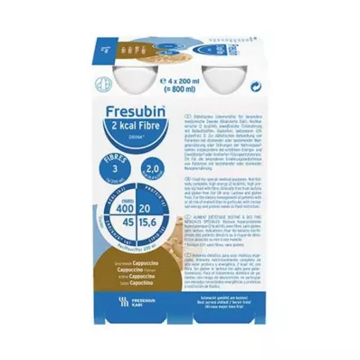 Fresubin 2 kcal kuitujuoma Cappuccino-juomapullo, 4 x 200 ml