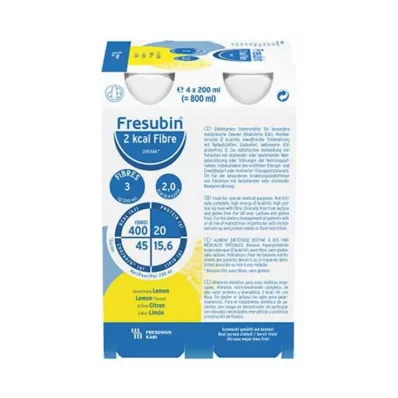 Fresubin 2 kcal kuitujuoma sitruunajuomapullo, 4x200 ml