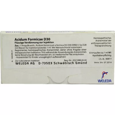 Acidum Formicae D 30 ampullit, 8 kpl Acidum Formicae D 30 ampullit, 8 kpl