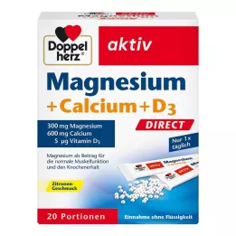 DOPPELHERZ Magnesium+kalsium+D3 DIRECT Pelletit, 20 kpl