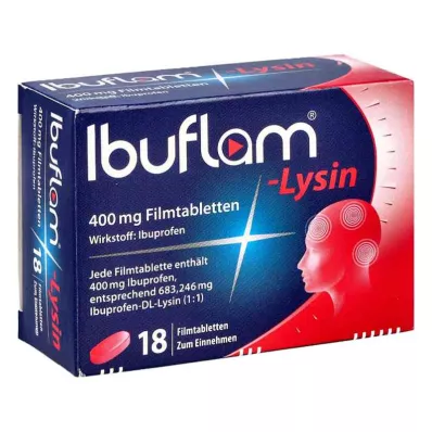 Ibuflam Lysine 400 mg Ibuprofeeni kiputabletit (18 kpl) Ibuflam Lysine 400 mg Ibuprofeeni kiputabletit (18 kpl)