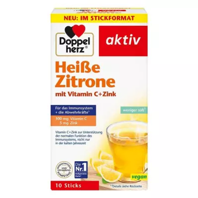 DOPPELHERZ kuuma sitruuna C-vitamiini+sinkkirakeet, 10 kpl DOPPELHERZ kuuma sitruuna C-vitamiini+sinkkirakeet, 10 kpl