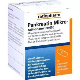 PANKREATIN Micro-ratio.20.000 enteropäällysteiset kovat kapselit, 50 kpl