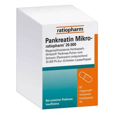 Pankreatiini mikrosuhde.20000 mahalaukun kovaa kapselia, 50 kpl