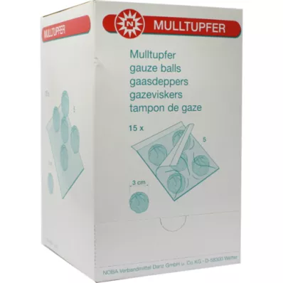 MULLTUPFER luumun kokoinen steriili, 15X5 kpl