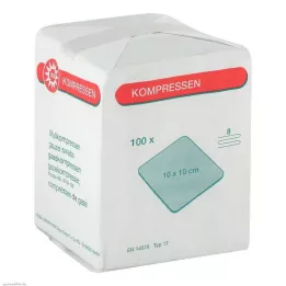 MULLKOMPRESSEN 10x10 cm ei-steriili 8x, 100 kpl