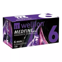 WELLION MEDFINE sekä kynäneuloja 6 mm, 100 kpl