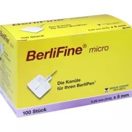 BERLIFINE mikrokanyylit 0,25x5 mm, 100 kpl