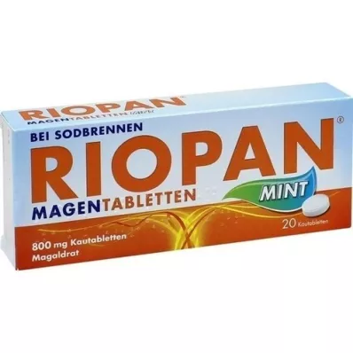 RIOPAN Vatsatabletti Minttu 800 mg purutabletit, 20 kpl