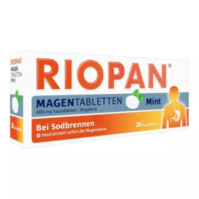 RIOPAN Vatsatabletti Minttu 800 mg purutabletit, 20 kpl