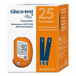 GLUCO TEST Plus-verensokeritestiliuskat, 25 kpl